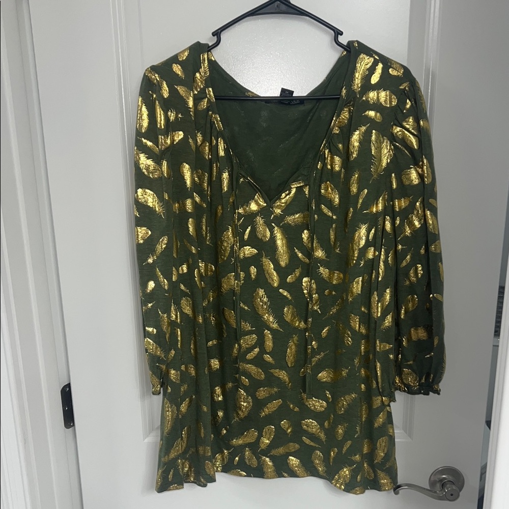 Chic Green and Gold Women's Blouse